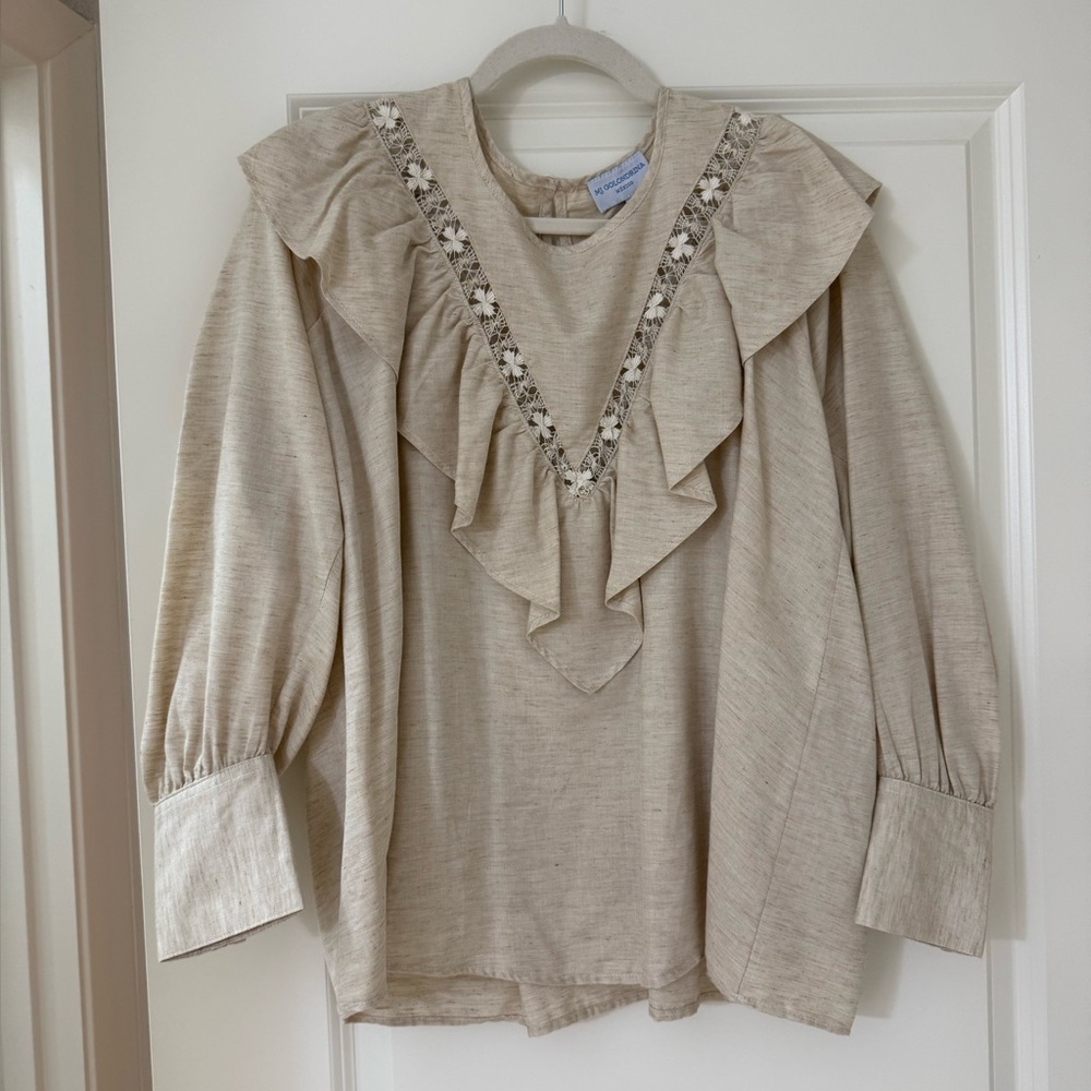 Mi Golondrina Valentina Del Oeste Beige Top, Medium, EUC
